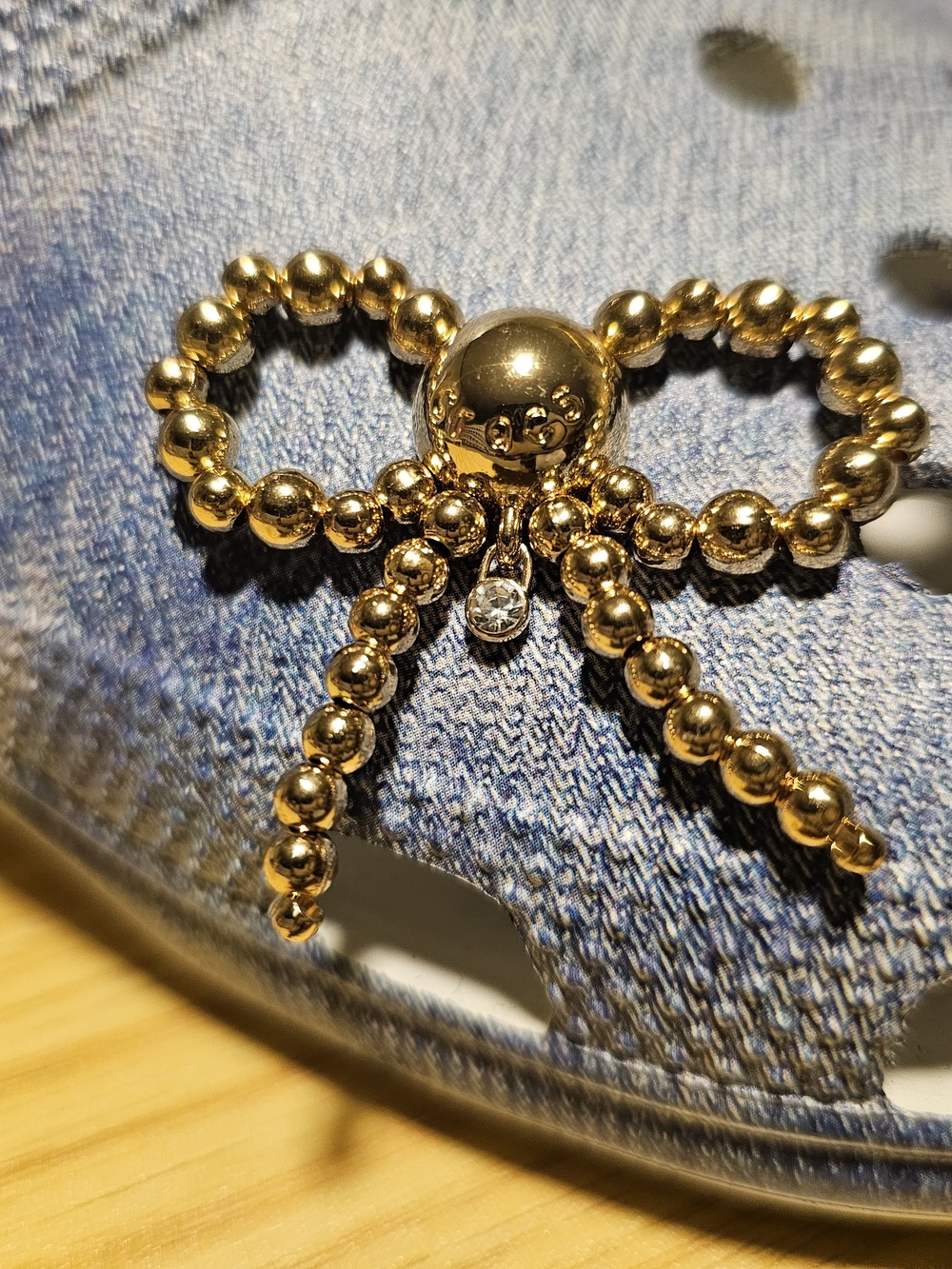 Two Gold Beaded Crocs Jibbitz - Picture 3 of 4